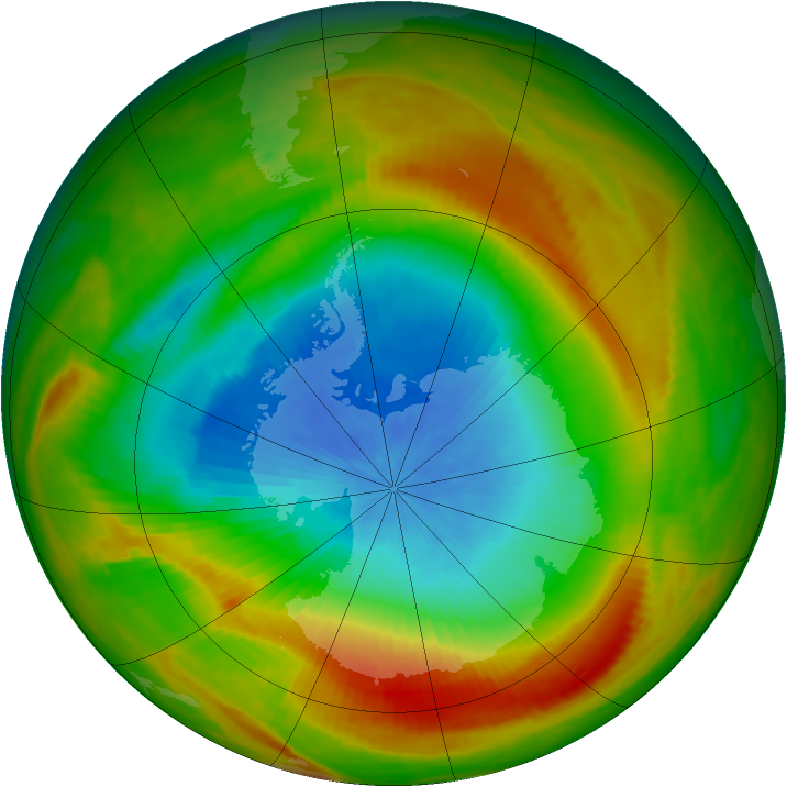 Antarctic ozone map for 21 October 1981